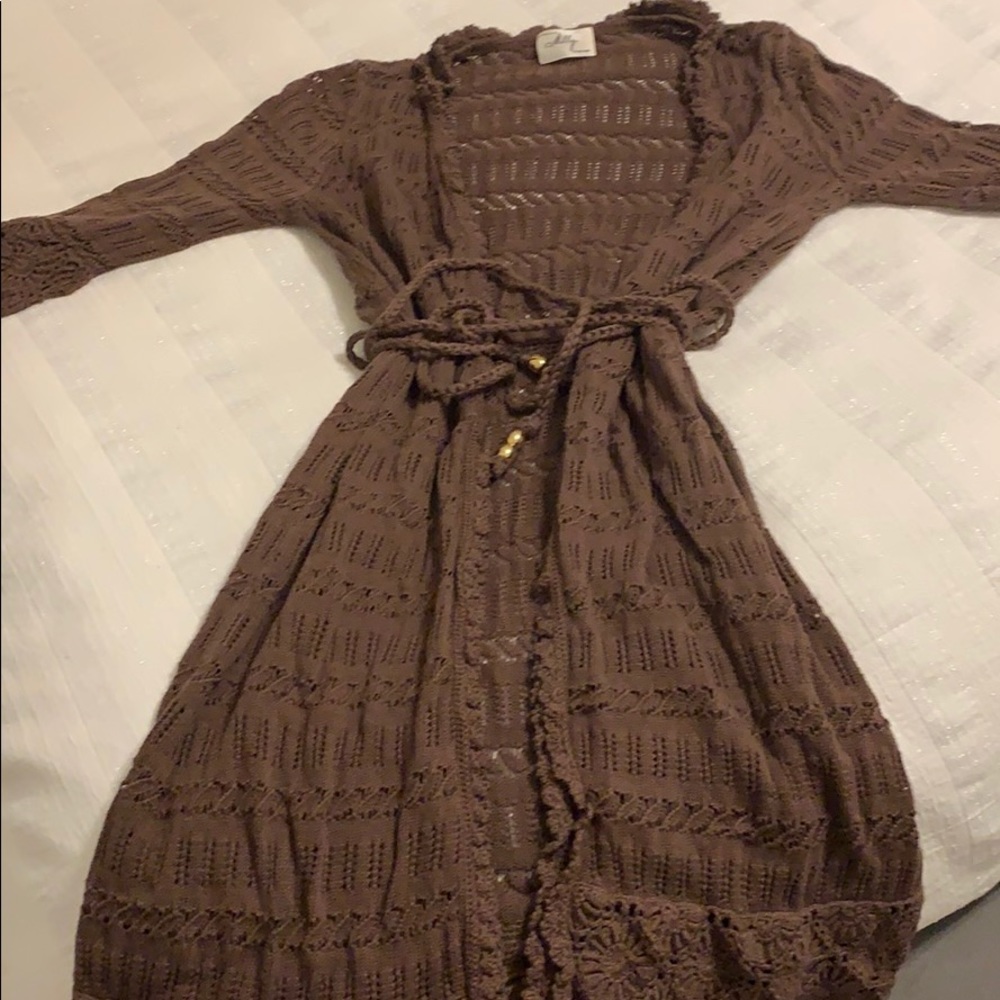 Brown Milly crochet sweater